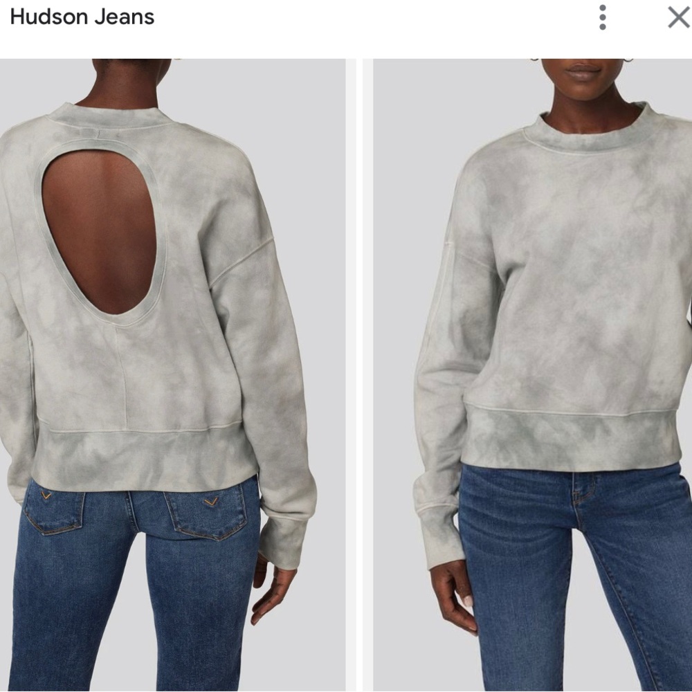 NWT, Hudson crewneck w/back cutout. Size Large
